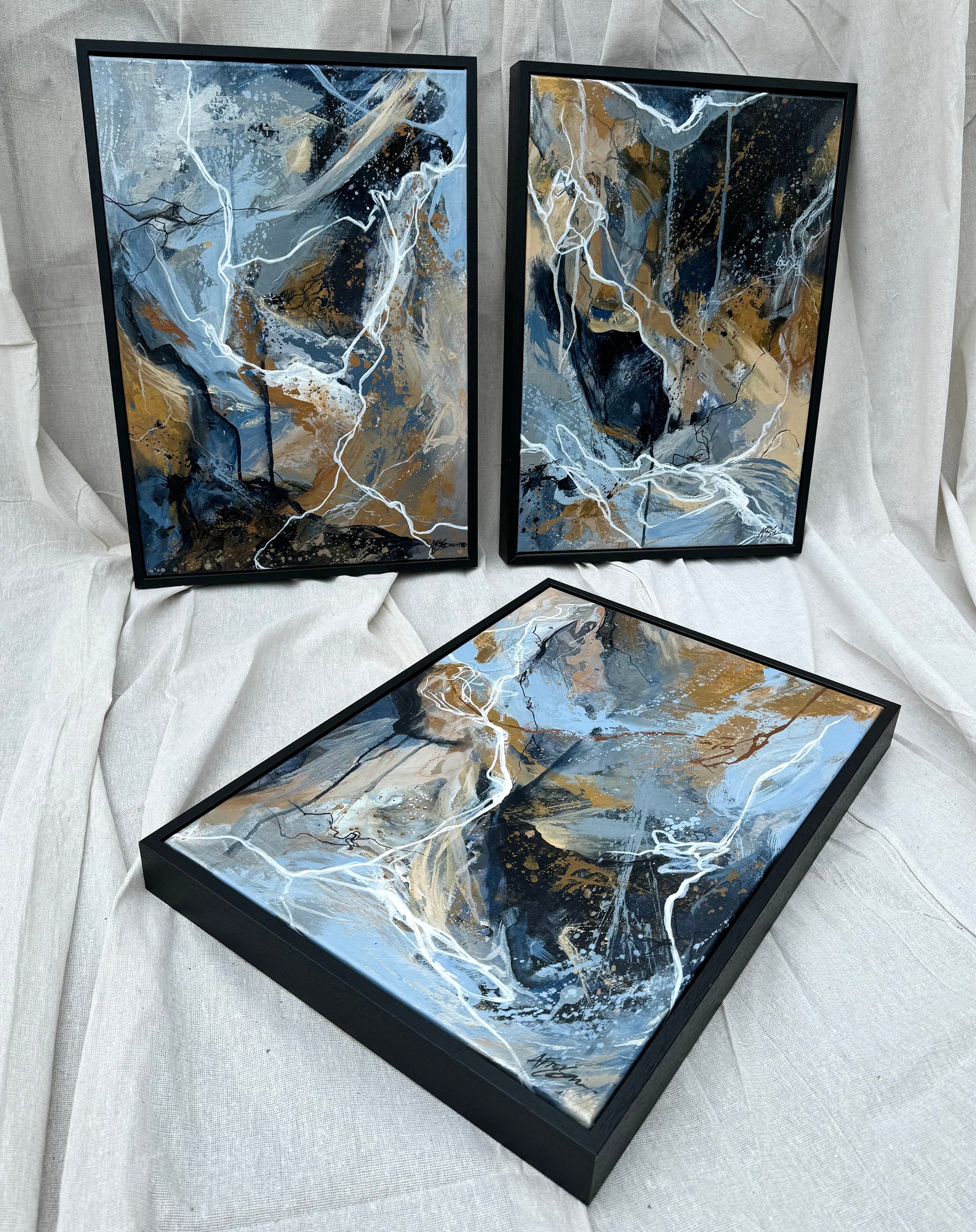 Between The Lines Original Triptych