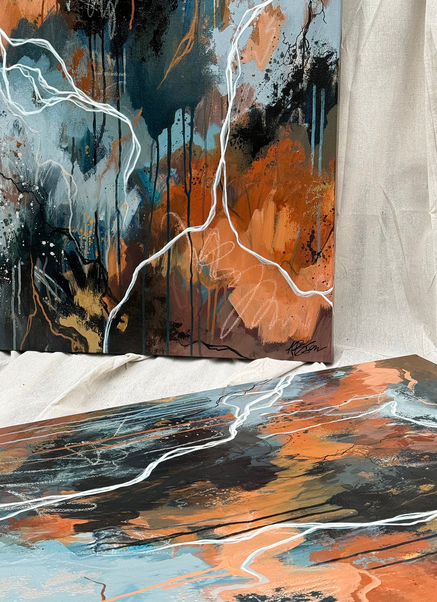 Azure Falls Original Diptych