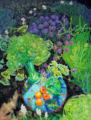 Blue-Green With Apricots