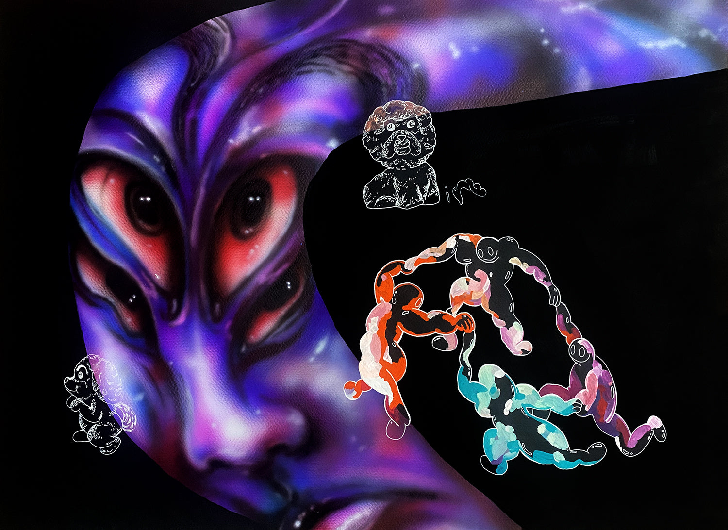 Composition With Purple Background