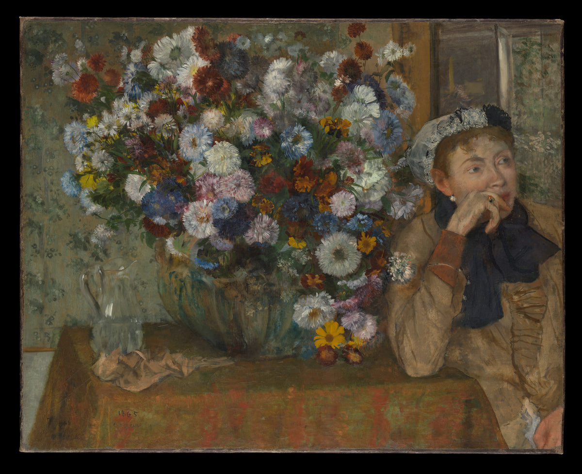 A Woman Seated beside a Vase of Flowers (Madame Paul Valpinçon)