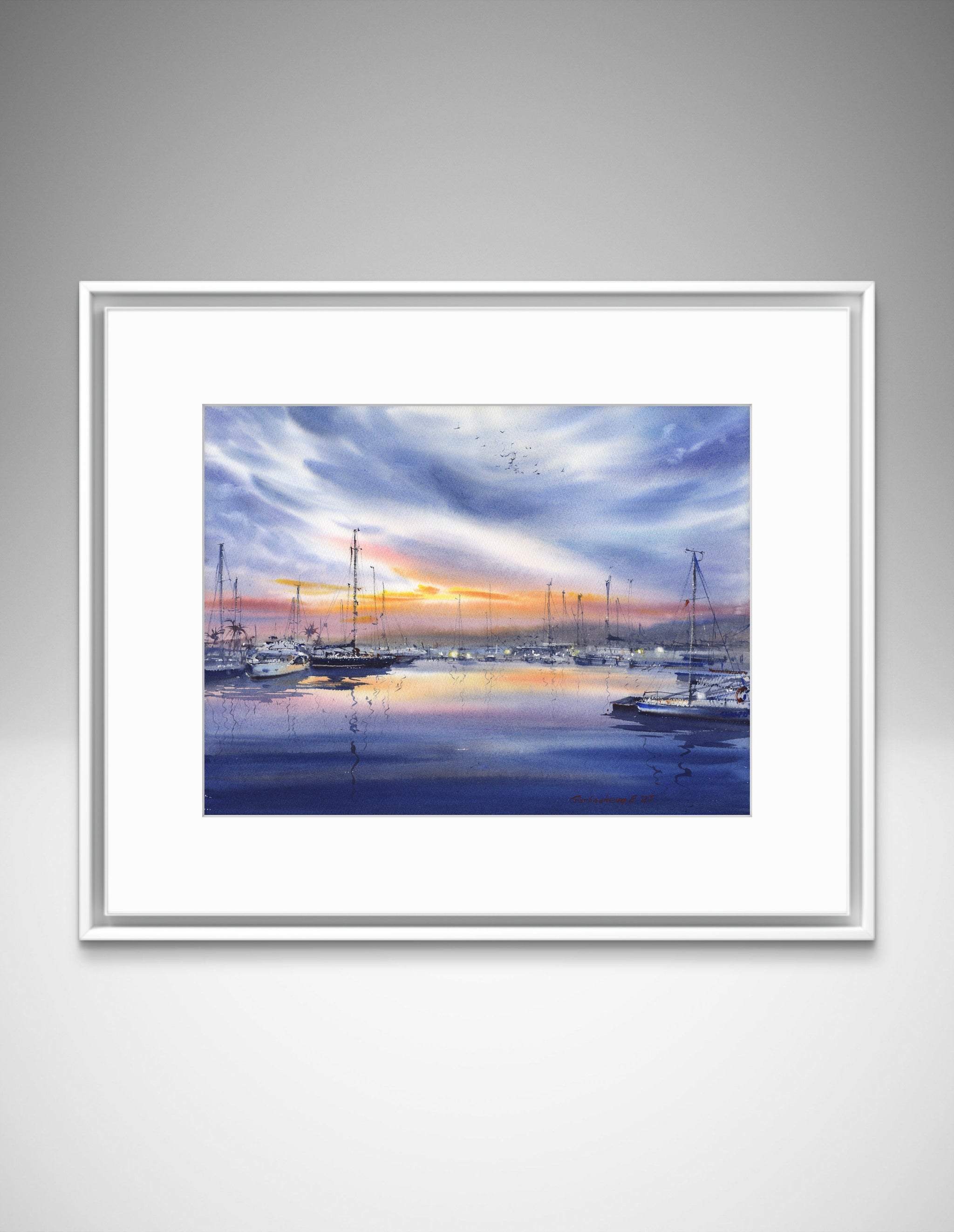 Evening harbor in Valencia