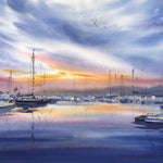 Evening harbor in Valencia