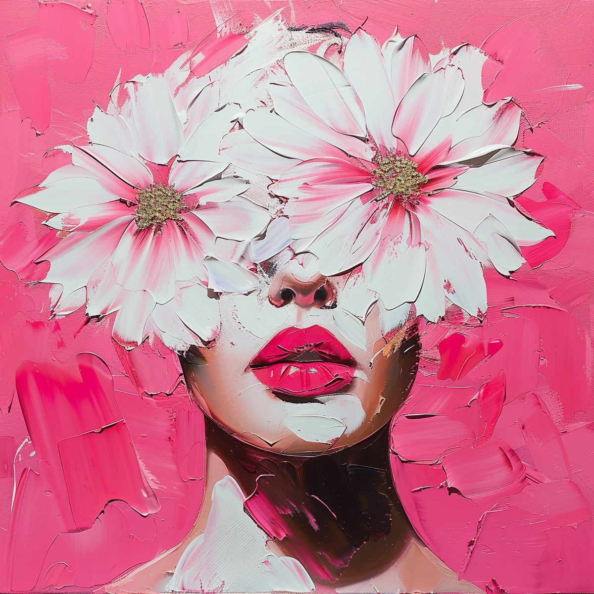Lovely Flower Woman In Pink
