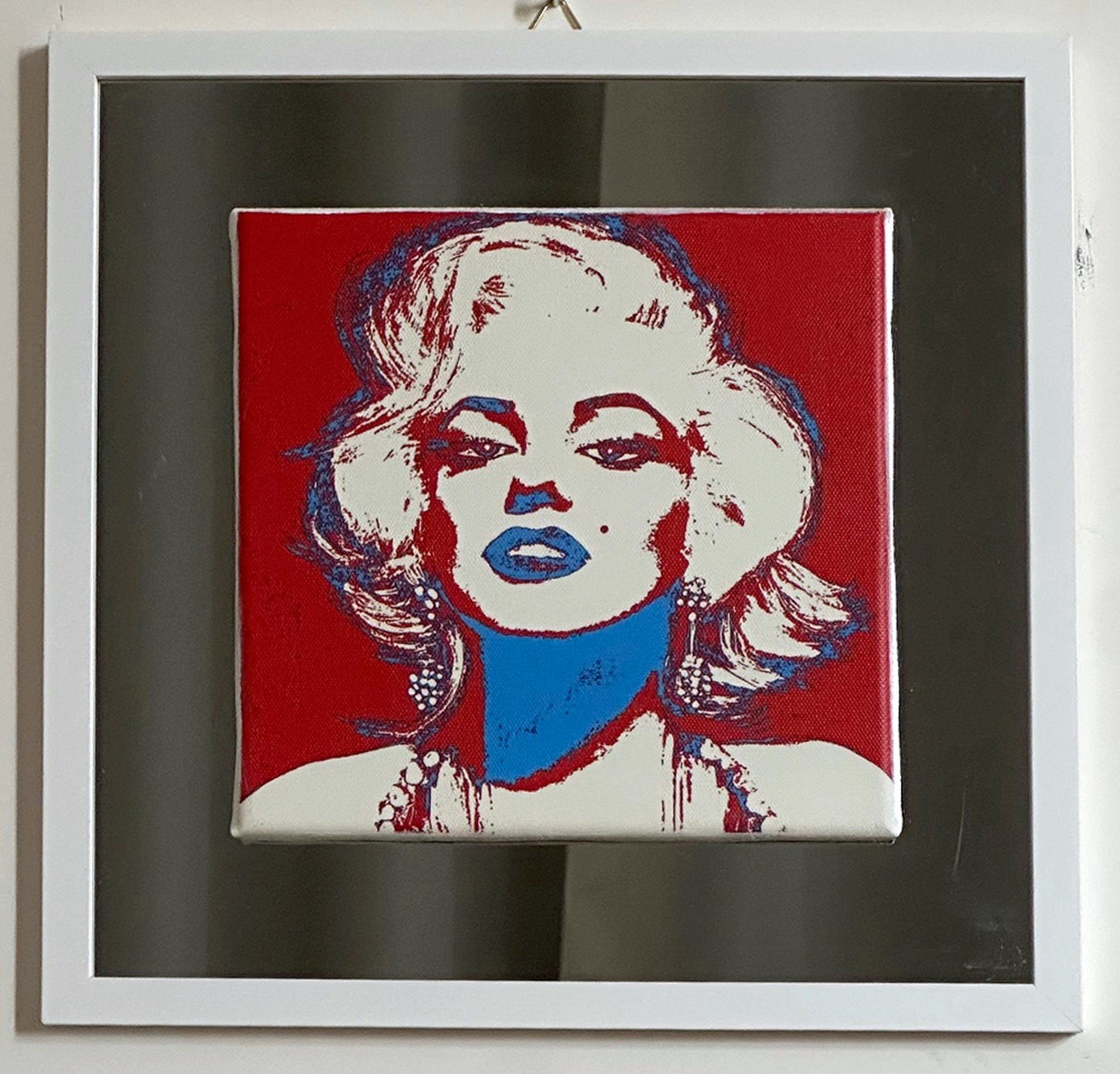 The first in a series of portraits (20x20cm) of Marilyn Monroe on a mirror