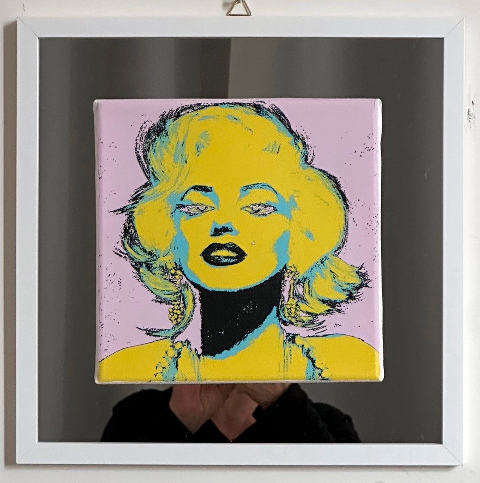 The first in a series of portraits (20x20cm) of Marilyn Monroe on a mirror 