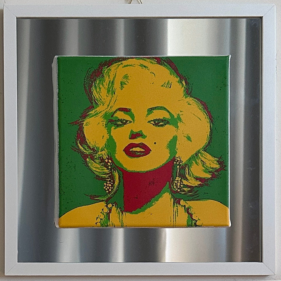 The first in a series of portraits (20x20cm) of Marilyn Monroe on a mirror 