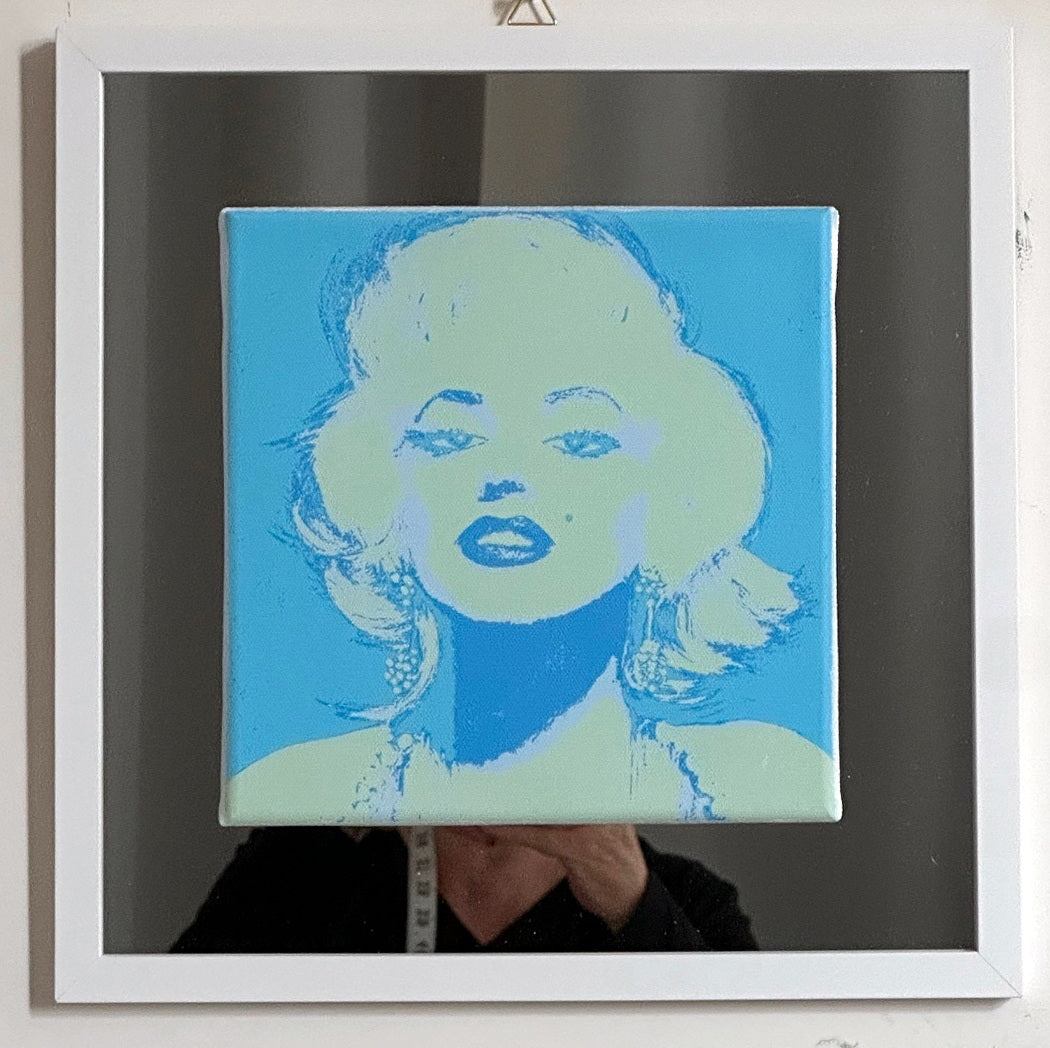The first in a series of portraits (20x20cm) of Marilyn Monroe on a mirror 