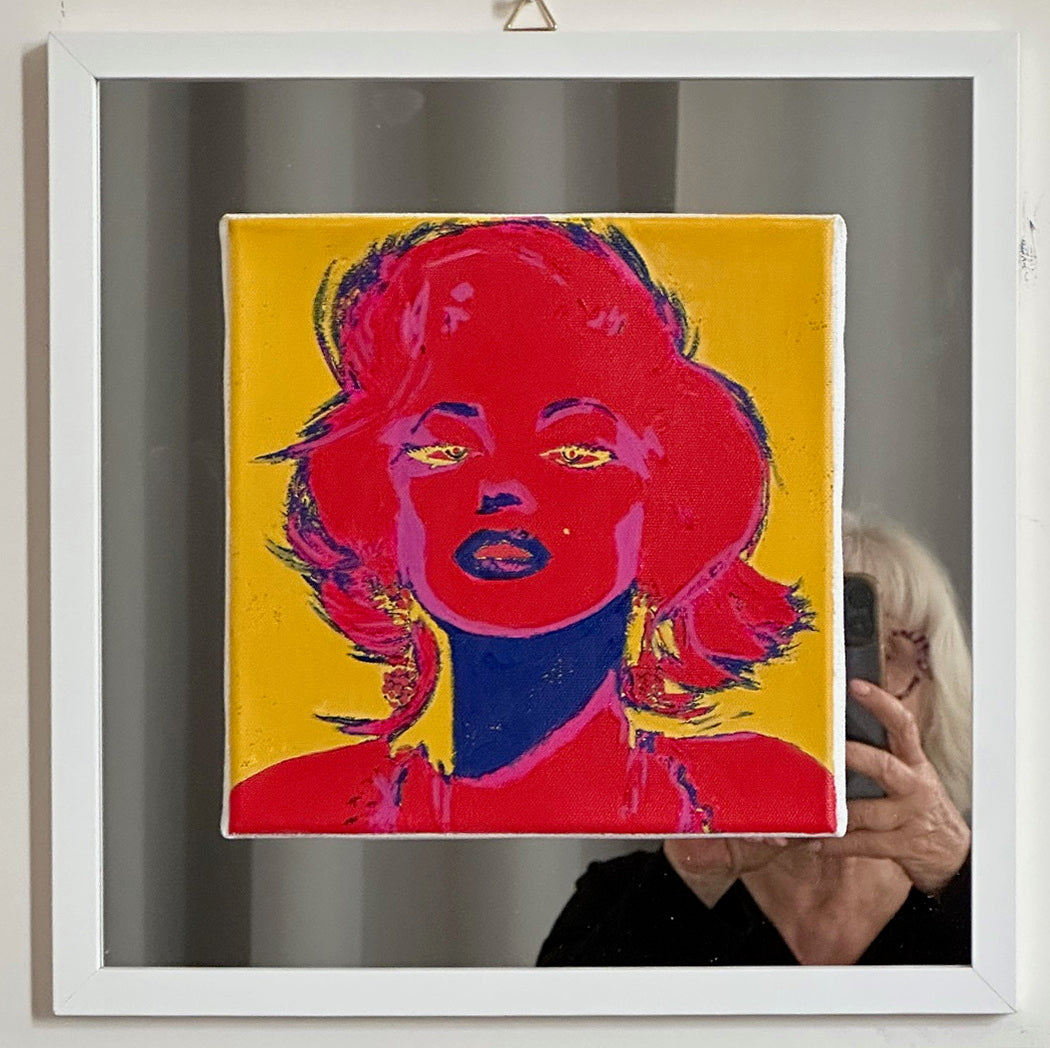 The first in a series of portraits (20x20cm) of Marilyn Monroe on a mirror 