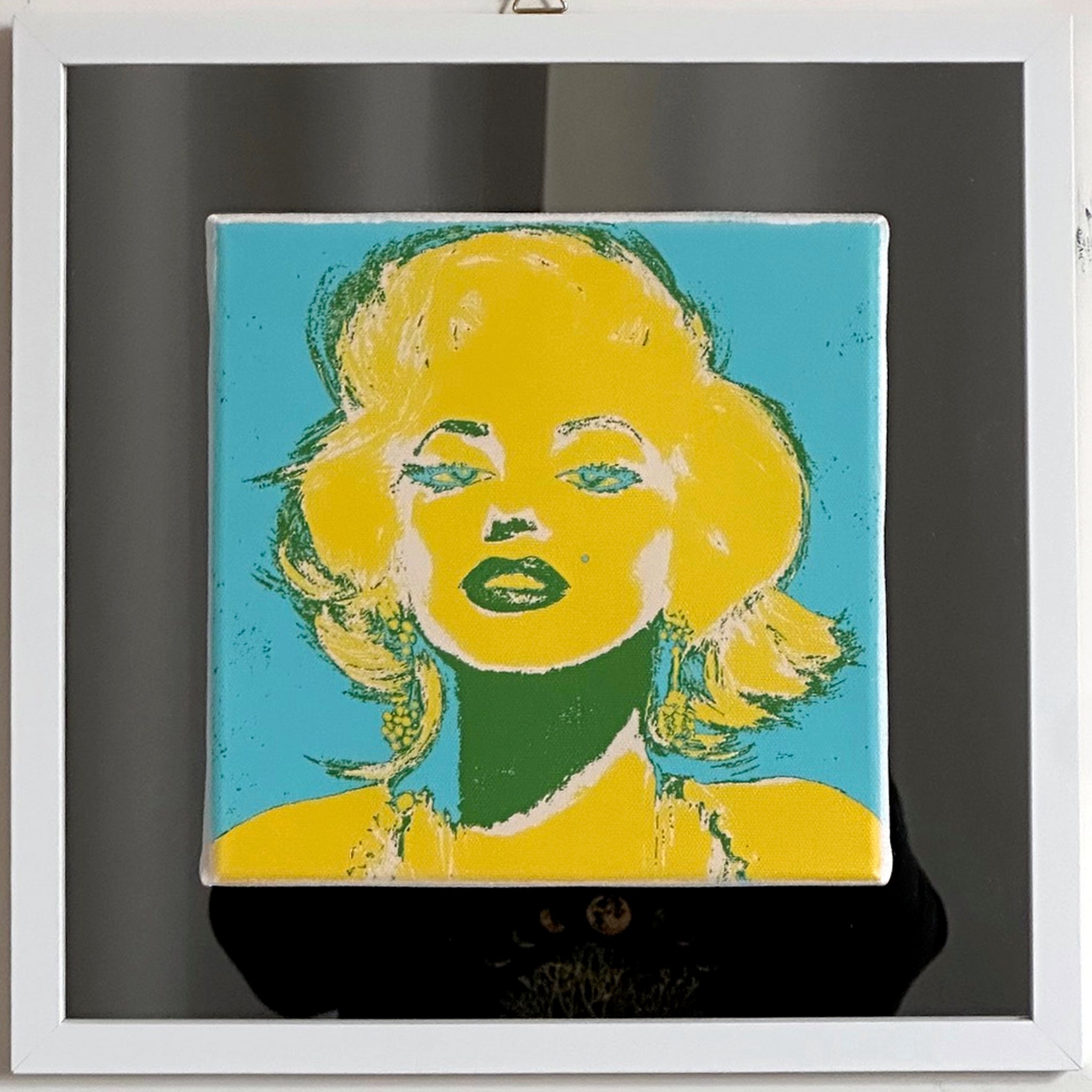 The first in a series of portraits (20x20cm) of Marilyn Monroe on a mirror