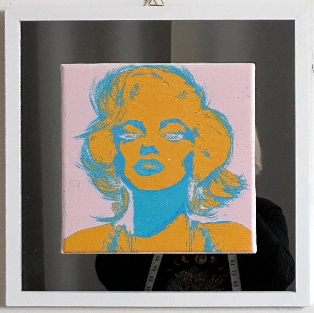 The first in a series of portraits (20x20cm) of Marilyn Monroe on a mirror 