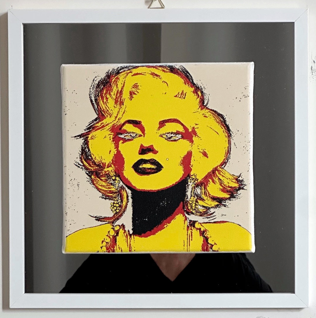 The first in a series of portraits (20x20cm) of Marilyn Monroe on a mirror
