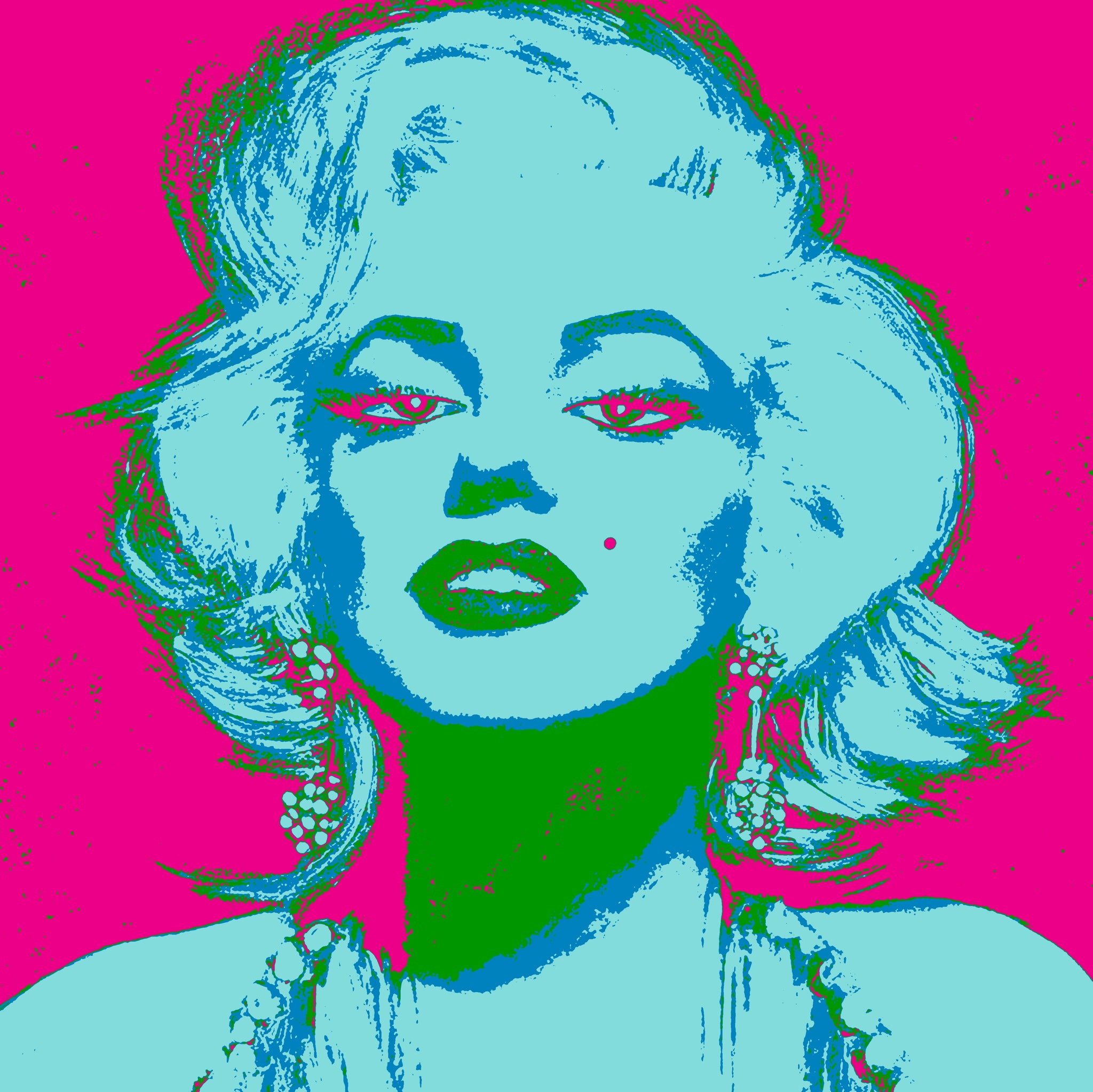 The first in a series of portraits (20x20cm) of Marilyn Monroe on a mirror