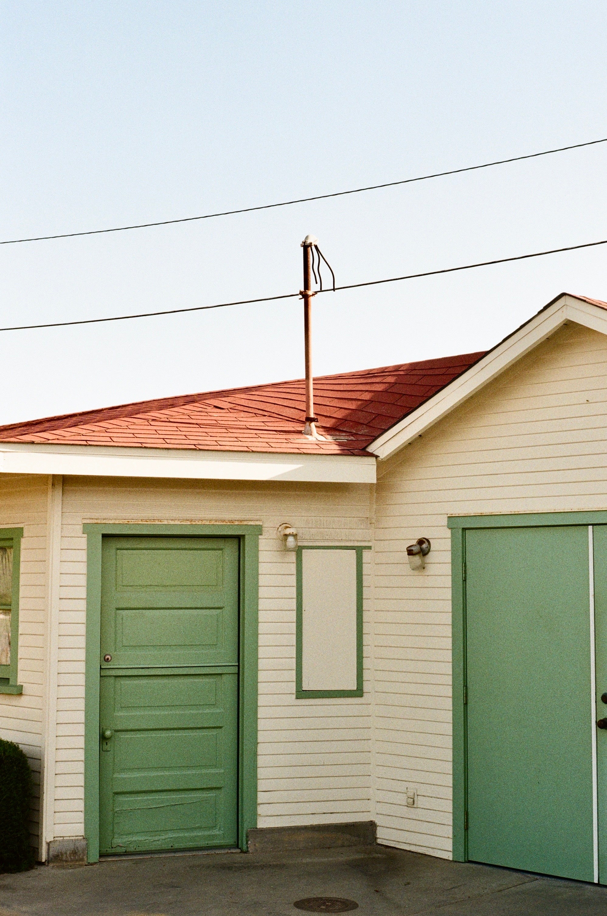 Retro House with Green Trim