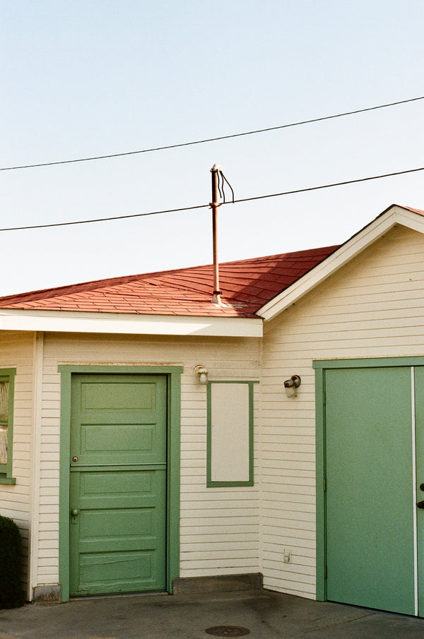 Retro House with Green Trim