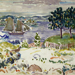 Inlet with Sailboat, Maine