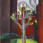 Young Tree in Red Courtyard