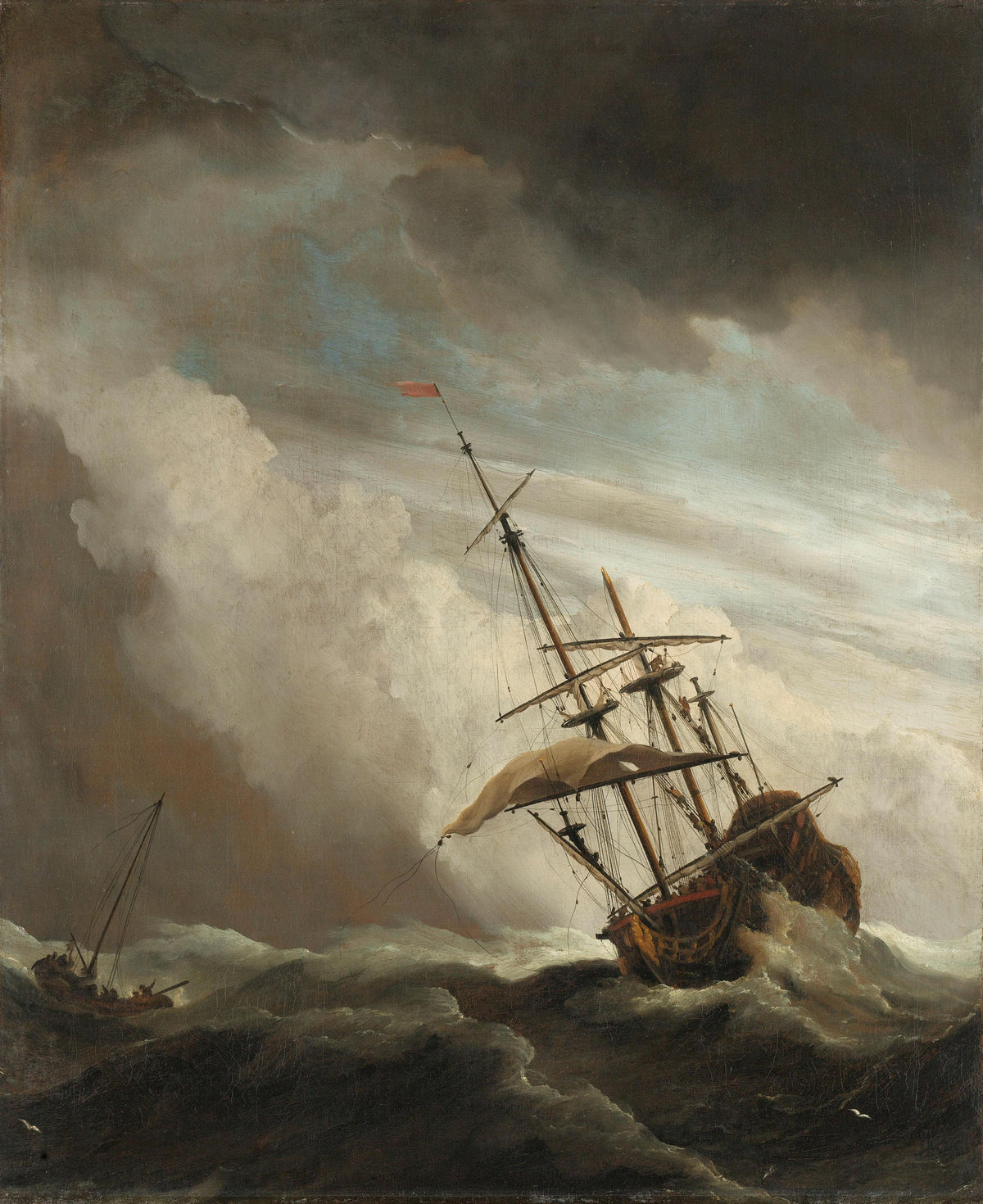 A Ship on the High Seas Caught by a Squall, Known as “The Gust”