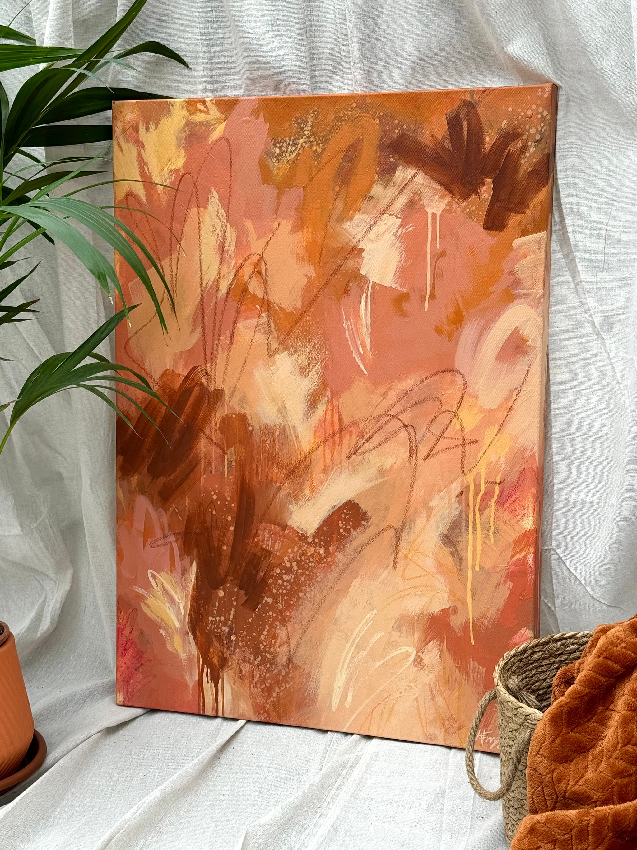 Terracotta Palms I - Original