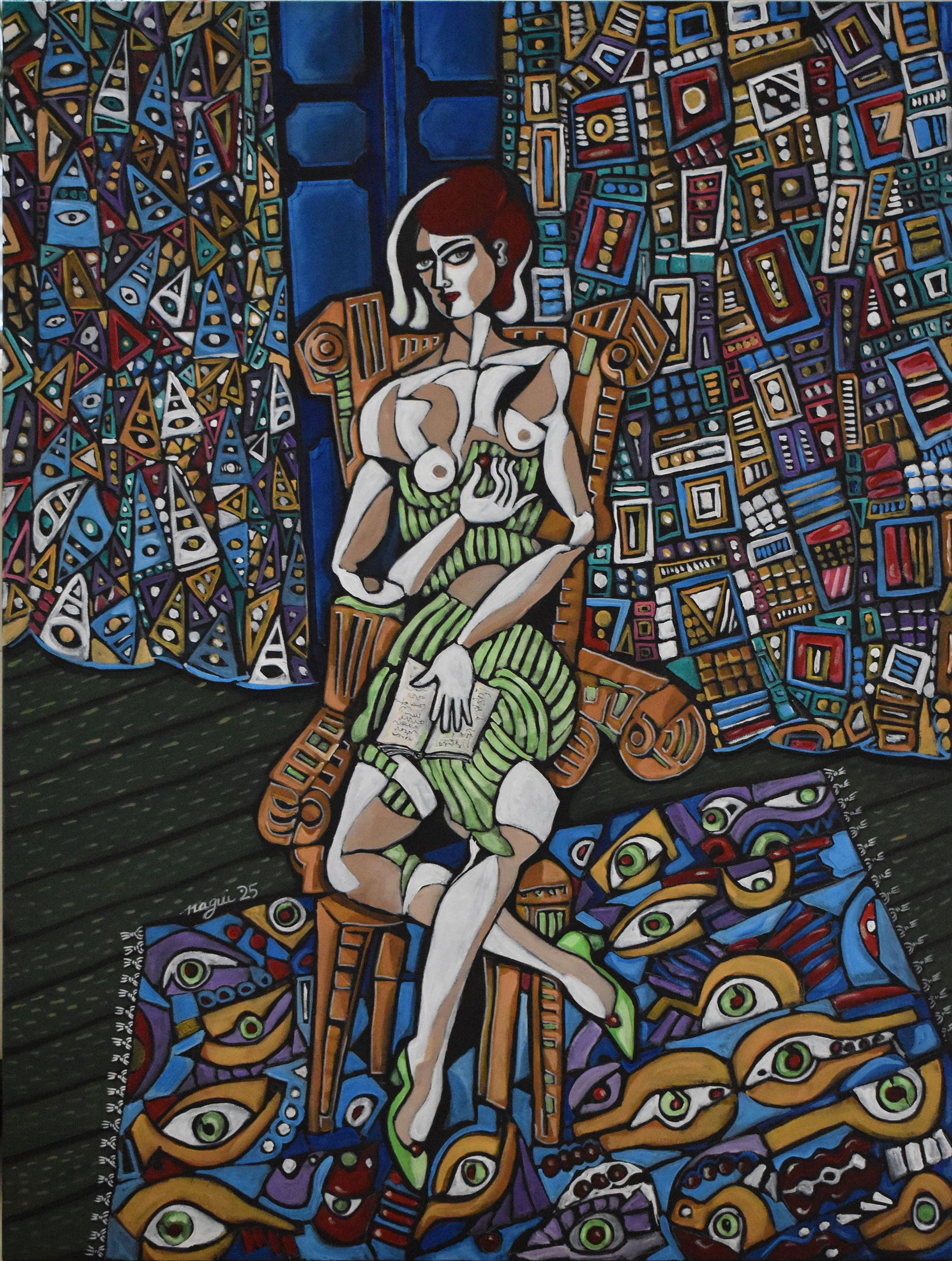 Woman With Book And Cherry