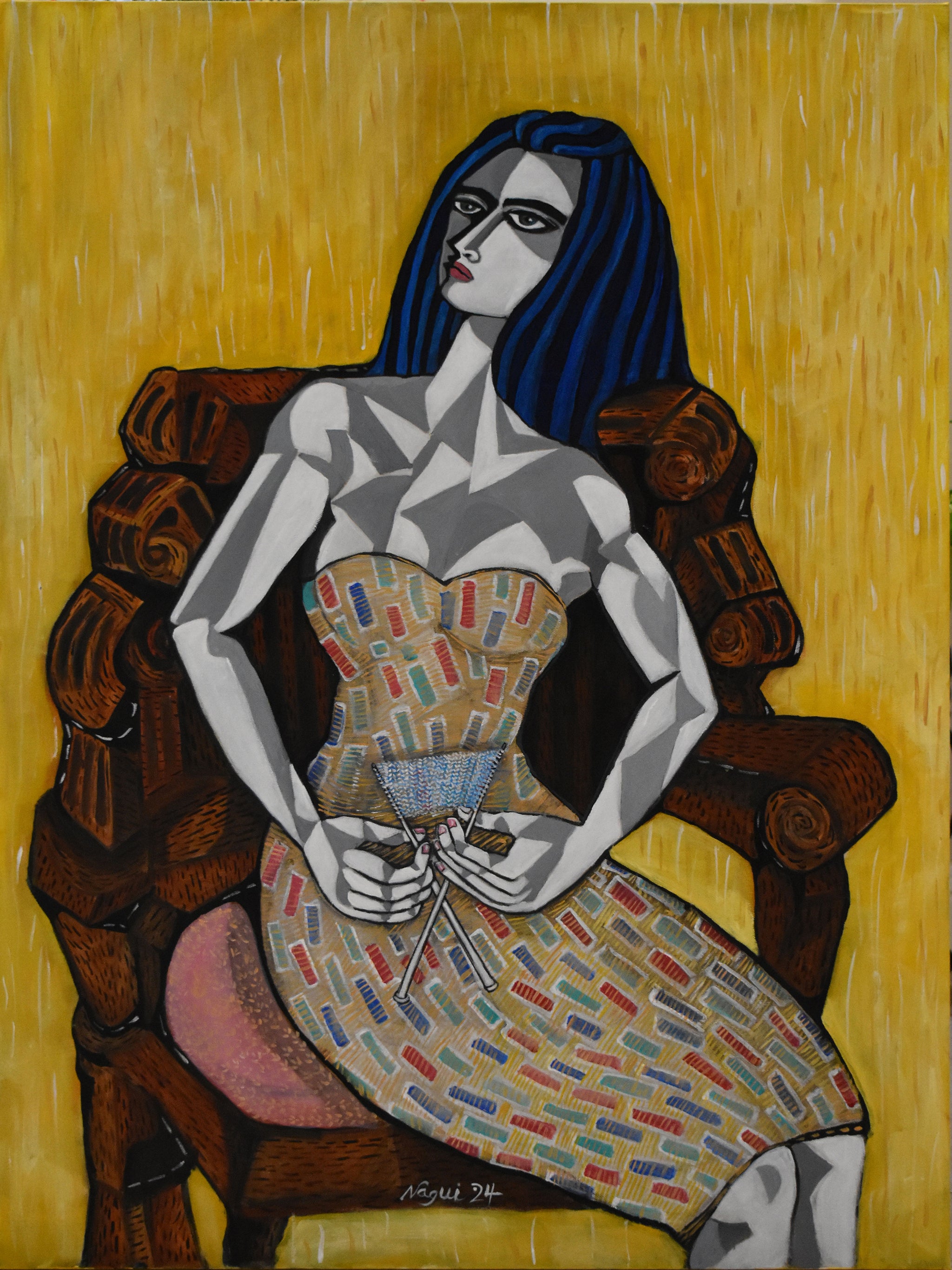 Woman Knitting A Sweater